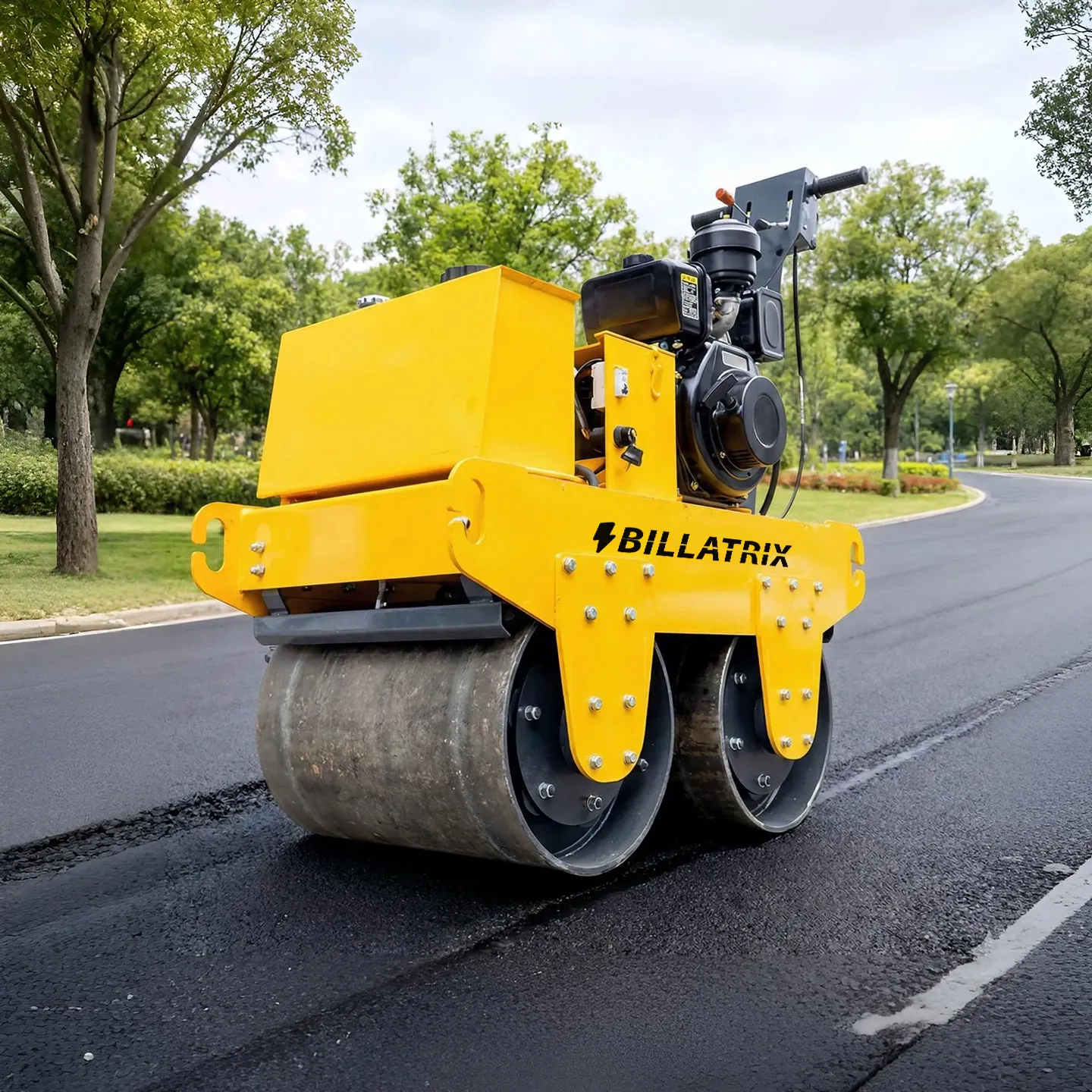 BILLATRIX HT-JS800B Ручной дизельный двухвальцовый каток 0.5 тонны