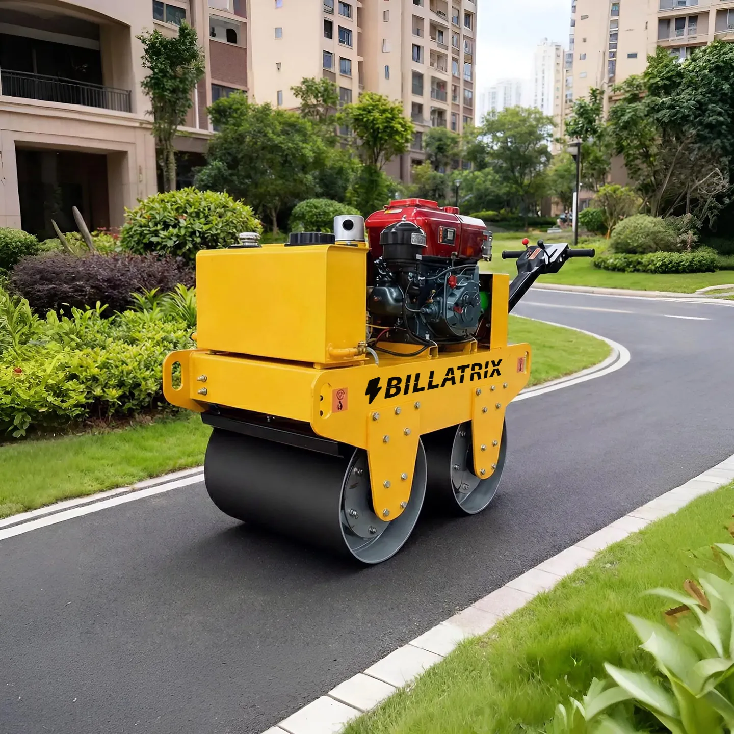 BILLATRIX HT-JS800C Ручной дизельный каток с водяным охлаждением 520 кг 