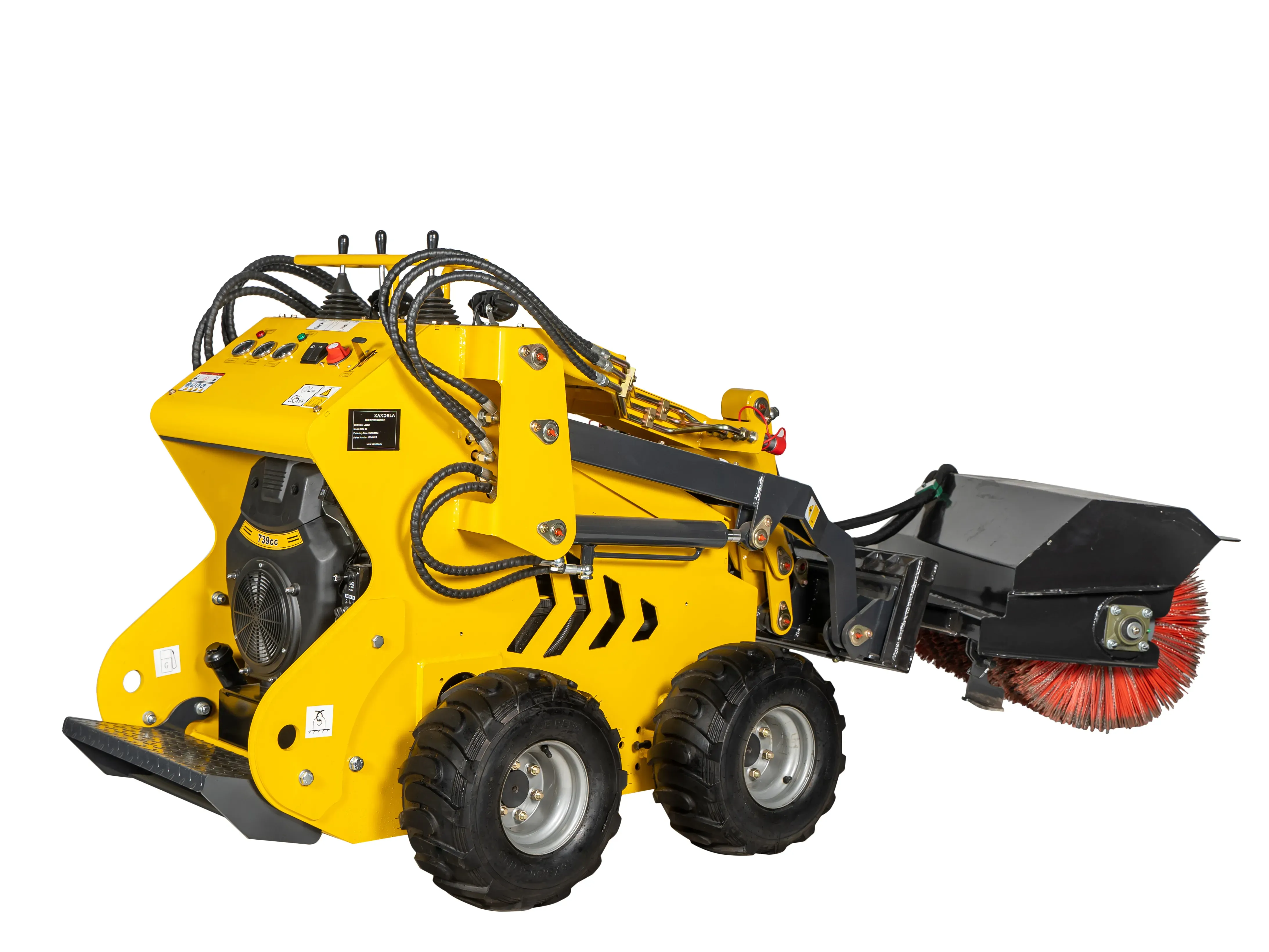 BILLATRIX YH-380W Комунальный Бензиновый мини-погрузчик с  активной дорожной щеткой